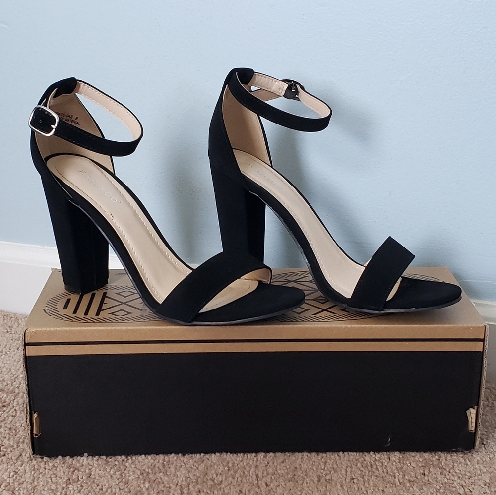 Bamboo Chunky Black Heel